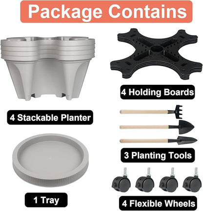 DUNCHATY Stackable Planter, Vertical Garden Planter