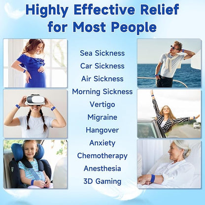 LYJEE Motion Sickness Bands for Adults and Kid Morning Sickness Relief Through Pressure Point Therapy Seasickness Wristband for Cruise Travel