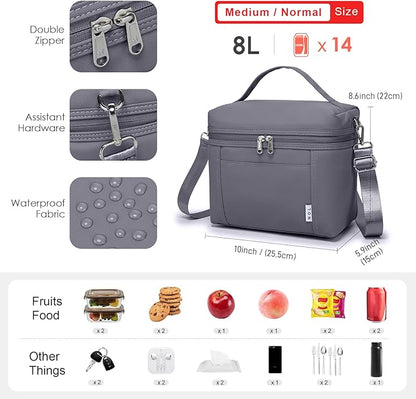 NOL Natural Organic Lifestyle Insulated Lunch Bags for Women Cooler Bag Lightweight Nylon Waterproof Lunch Box For Work