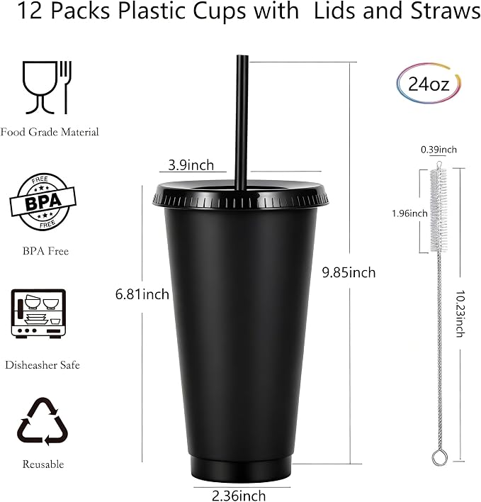 24 oz Reusable Plastic Cups, Custom Cups