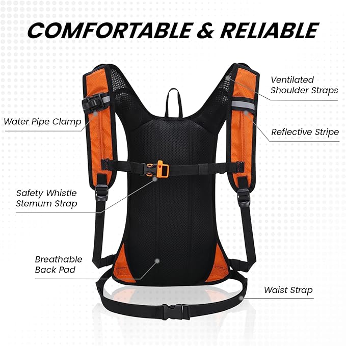 Nepest Hydration Pack Backpack for Women & Men, Lightweight Water Backpack with 2L Water Bladder for Hiking Cycling Running Biking
