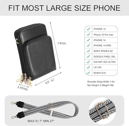 Crossbody Cellphone Purse Women Touch Screen Bag RFID Blocking Wallet Handbag Shoulder Strap