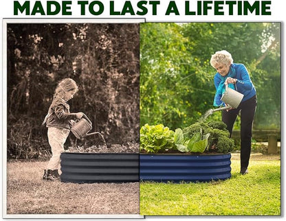 Plant & Plot Galvanized Raised Garden Beds Outdoor // 4×2×1 ft Planter Raised