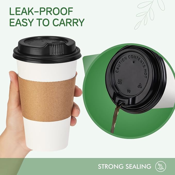 16 oz 500 Pack Disposable Coffee Cups