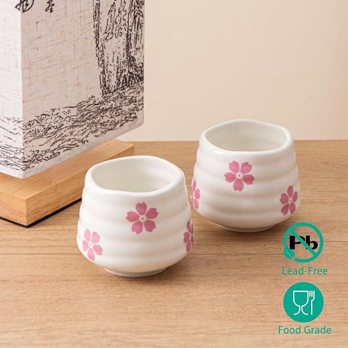 4pcs Japanese Tea Cup Set – Mini Size Cup 5OZ Ceramic Matcha Cup, Handless