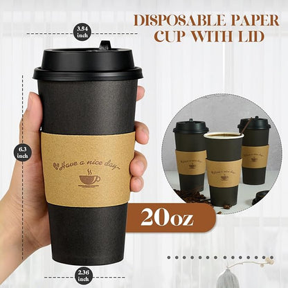 LITOPAK 50 Pack 20 oz Paper Coffee Cups