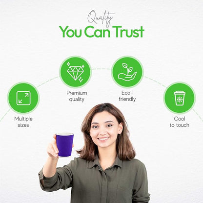 Restaurantware-12 Ounce Disposable Coffee Cups, 500 Ripple Wall Hot Cups
