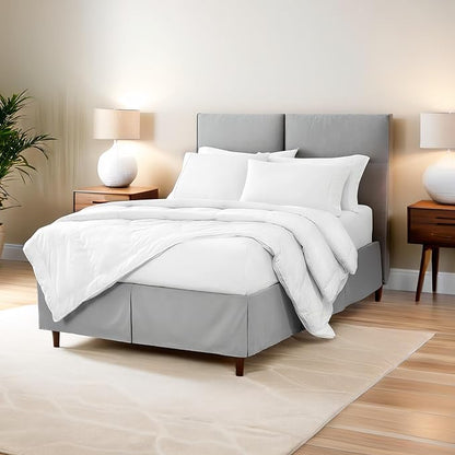 Bare Home Kids Twin Bed Skirt - 15-Inch Tailored Drop Easy Fit - Bed Skirt for Beds - Center & Corner Pleats (Twin, Lavender)