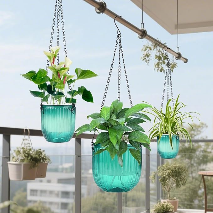 4 Pack Self Watering Hanging Planters