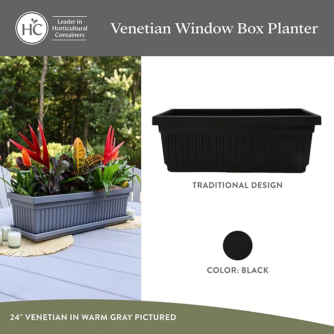 The HC Companies Venetian Window Planter Box w/Drain Plug