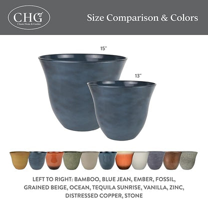 Classic Home and Garden Honeysuckle Resin Planters