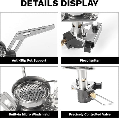 Fire-Maple Torch Gas Stove – Ultralight Backpacking Camping Stove, Built-in Piezo Ignition, Stainless Steel & Aluminum Alloy, Compact & Portable, Ideal for Hiking & Outdoor Cooking