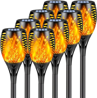 Upgraded 8 Pack Super Larger Size Solar Torch Lights