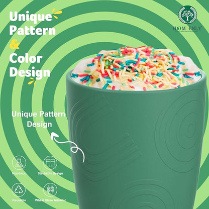 Homienly Plastic Cups Reusable 8 PCS Wheat Straw Cups a Good Alternative