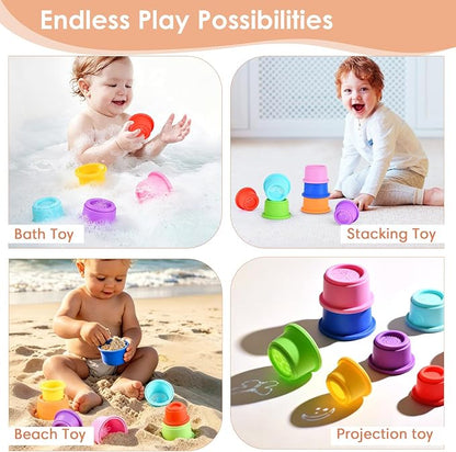 ZYFLSQ Stacking Cups Baby Toy 8 Pcs, Nesting Cups