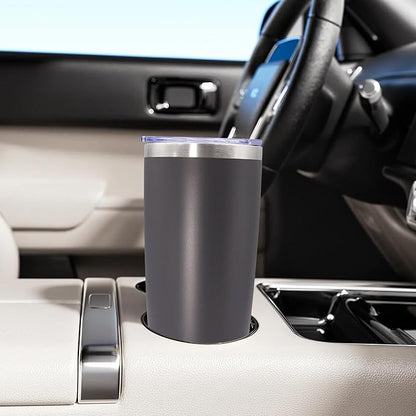 20oz Tumbler Stainless Steel Tumbler Cup with Lid Vacuum Insulated Double Wall Travel Mug, Durable Powder Coated Travel Coffee Tumbler Mug for Hot & Cold Drinks, Grey,4 Pack