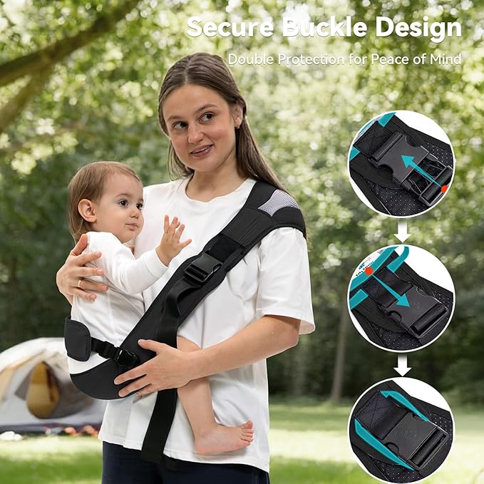Baby Carrier Newborn to Toddler-Adjustable Baby Sling Carrier,Baby Sling Carrier for 25-60lbs,Comfortable Toddler Sling for Hands-Free Carrying