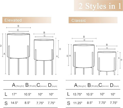 ARNIS Modern Planter Pots, Decorative Floor Planters, Metal Pots