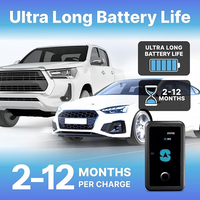 Spy Tec Atlas XL GPS Tracker | 12-Month Battery for Long-Term Tracking, Hidden Weatherproof GPS Tracker for Vehicles, Cars, Trailers, RV, Boats | Asset Tracking | Subscription Needed