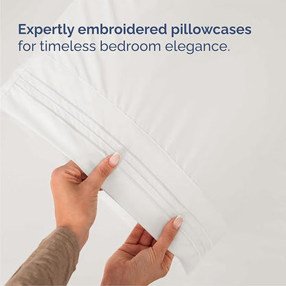 Queen Size 4 Piece Sheet Set - Comfy Breathable & Cooling Bed Sheets Set - Hotel Luxury Bedding for Women, Men, Kids, Teens, Boys & Girls - Deep Pockets, Soft, Wrinkle Free - Oeko-Tex - Antique White