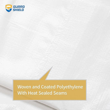 GUARD SHIELD Tarp White 6x8 Feet Multi Purpose Waterproof Poly Tarp Cover 5mil (2-Pack)