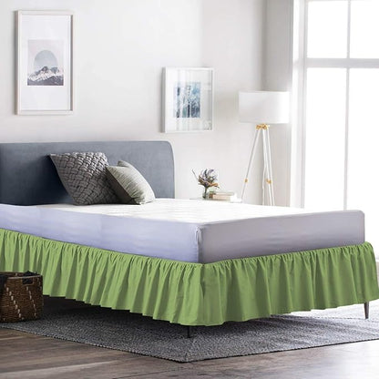 Bed Skirt - Ruffled Bed Skirt (RV Bunk 42X80, Sage) 12 Inch Drop Dust Ruffle with Platform, 100% Cotton 800 Thread Count Fabric - Dust Ruffle Bedskirt for Easy Fitting and Easy Care