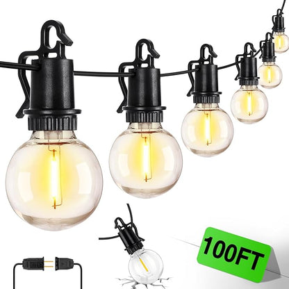 ZJOJO LED Outdoor String Lights, 100FT Outdoor Lights