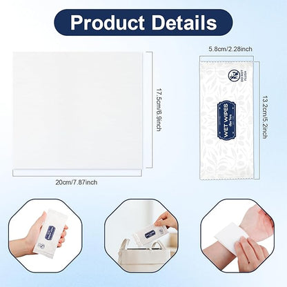 200 Pcs Wet Wipes Individually Wrapped, Aloe Vera Hand Wipe, Disposable Skin Cleansing Wipes, Travel Size Wipes Bulk for Hands, Butt, Daily Use, Restaurant, Barbecue (200 PCS)