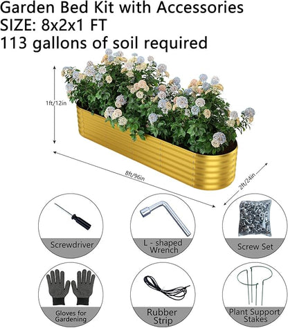 Galvanized Metal Planter Round Raised Garden Bed Kit