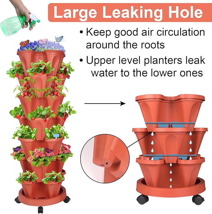 DUNCHATY Stackable Planter Vertical Strawberry Planter