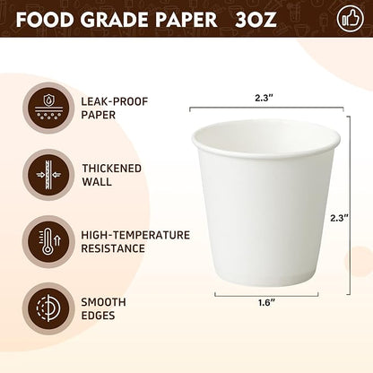 YEEHAW 3 oz 3000 Pack Small White Disposable Paper Cups |