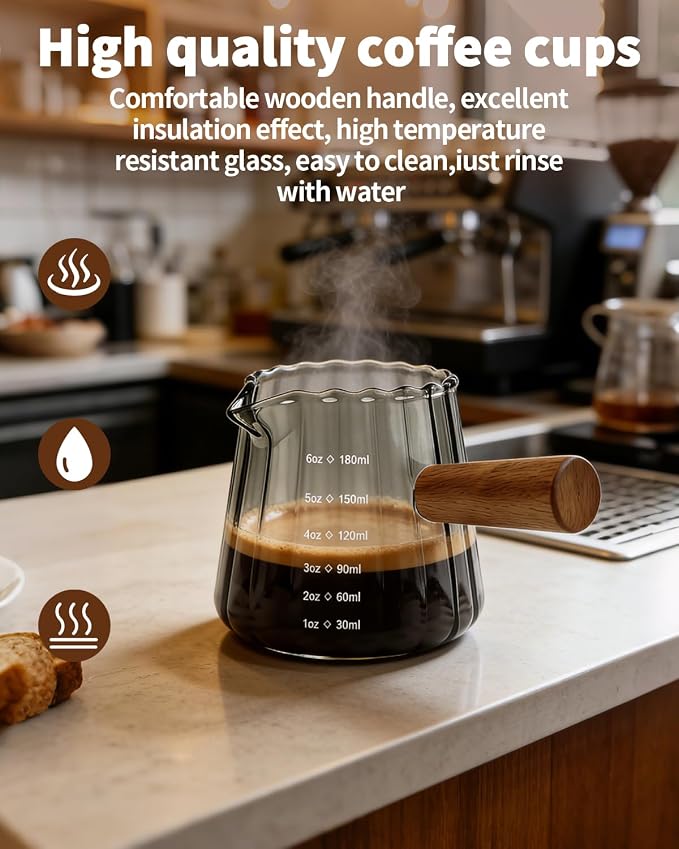 Espresso Measuring Cup 6 Oz, Espresso Glass Cups