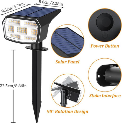 Sucolite 8-Pack Solar Spot Lights Outdoor Waterproof IP65, 3 Lighting Modes