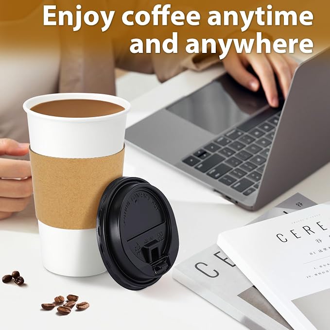 Clawsoff 50 Pack 16 oz Disposable Coffee Cups