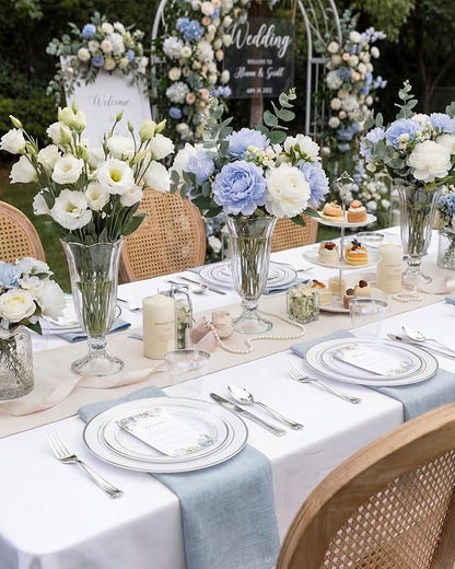 bUCLA 300PCS Silver Disposable Plastic Dinnerware Set