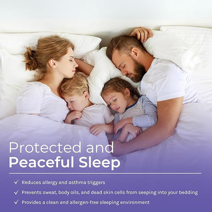 Hygea Natural Queen Size Tear-Free Vinyl Box Spring & Mattress Cover - Waterproof, Anti-Bed Bug and Allergen-proof, Zippered Encasement - 60” x 80” x 9” Deep - Durable Protection