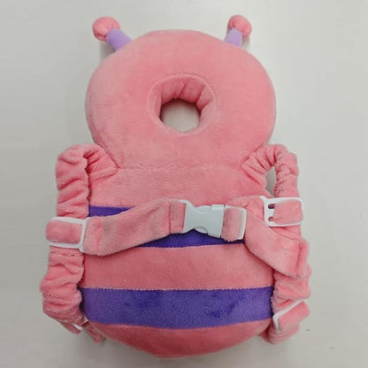 Baby Head Protector Backpack, Toddler Padded Carrier With Elasticated Wear (Pink Butterfly)
