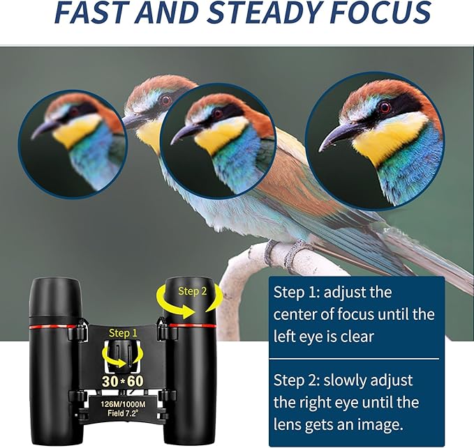 Compact Binoculars for Adults and Kids, HD Mini Portable Outdoor Binoculars Children, Pocket Lightweight Folding for Bird Watching, Hunting, Concert, Theater, Opera, Traveling, Tourism, Shows