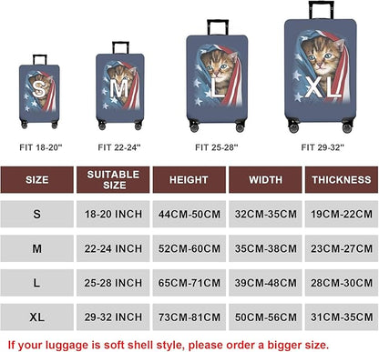 WUJIAONIAO Travel Luggage Cover Baggage Suitcase Cover Protector Skins 18-32 Inch (Cat A, S (for 18-20 inch luggage))
