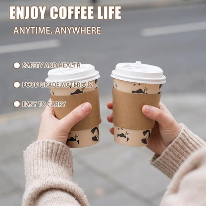 25 Pack 12 oz Disposable Cups Paper Coffee Cups