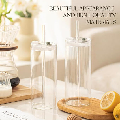 KEMORELA 6-Pack 18oz Large Round Glass Cups