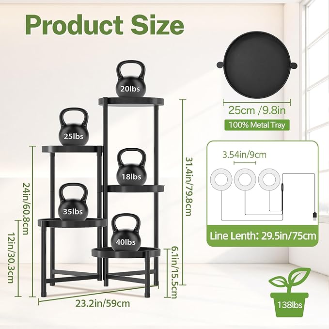 iDavosic.ly 5 Tier Large Plant Stand Indoor