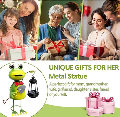 Solar Garden Lights Frog Statue, 13.78in Tall Frog