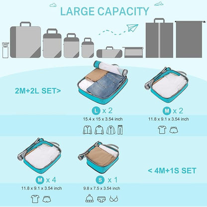 Compression Packing Cubes, Gonex Extensible Storage Mesh Bags Organizers
