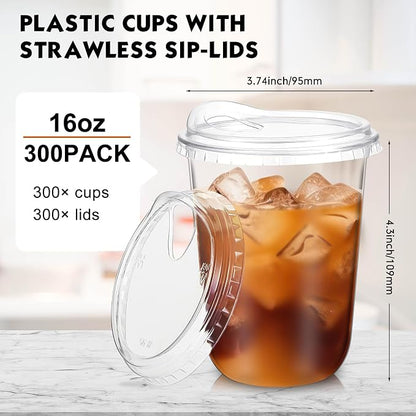 Baderke 300 Pcs Clear Plastic Cups