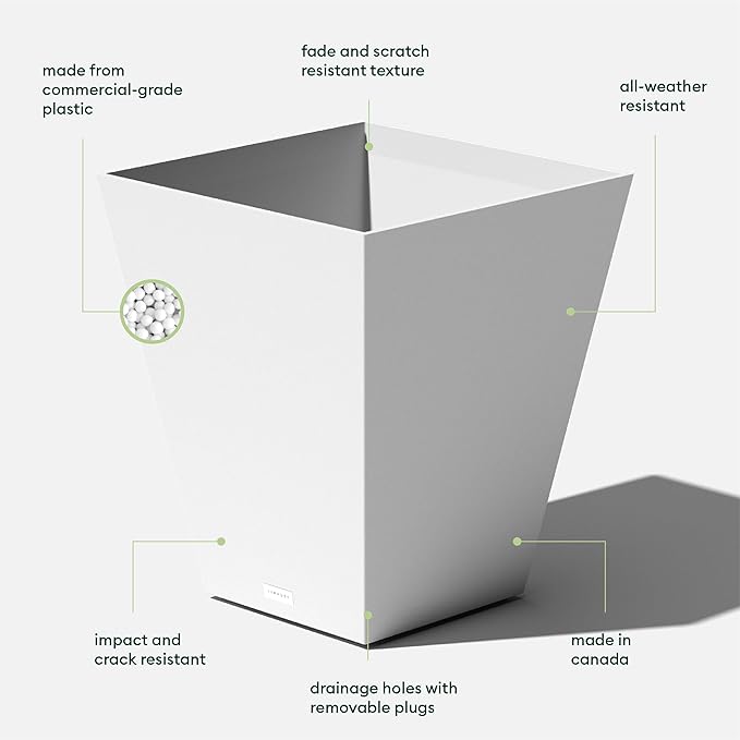 Veradek Nobleton Indoor/Outdoor Wide Square Planter