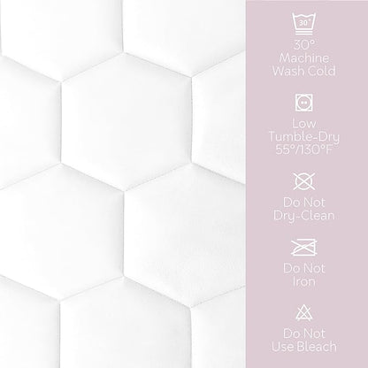 Hearth & Harbor 2 Pack King Size Quilted Fitted Mattress Pad Cover, 100% Waterproof Mattress Protectors, Deep Pocket Fitted Mattress Cover 8" - 21" (78" x 80", White)