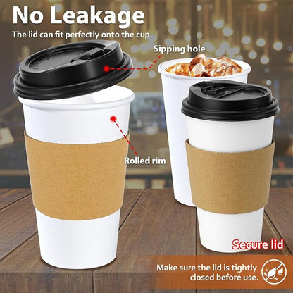 Clawsoff 50 Pack 16 oz Disposable Coffee Cups