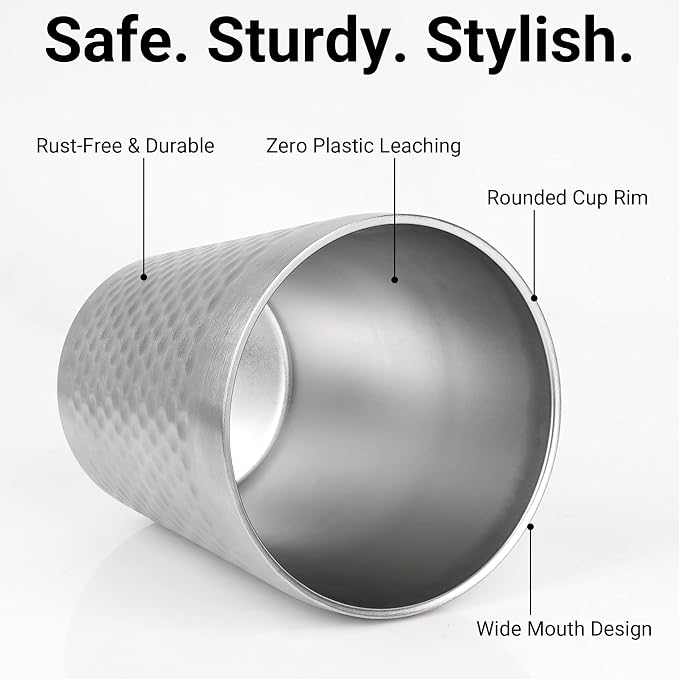 Adorila 10oz Stainless Steel Cups 4 Pack