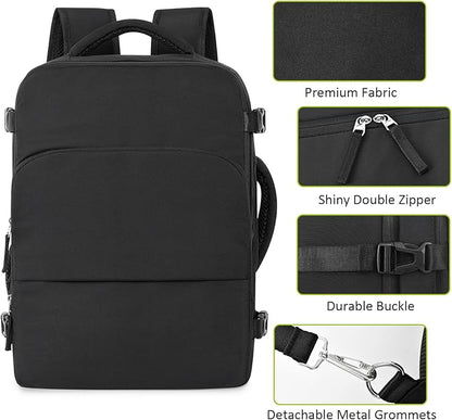 Travel Backpack for Women Men,Travel Laptop Backpack w/USB Charging Port, Waterproof Travel Backpack Carry On Flight Approved,Weekender Business Hiking Bag,Laptop Backpack 17 inch